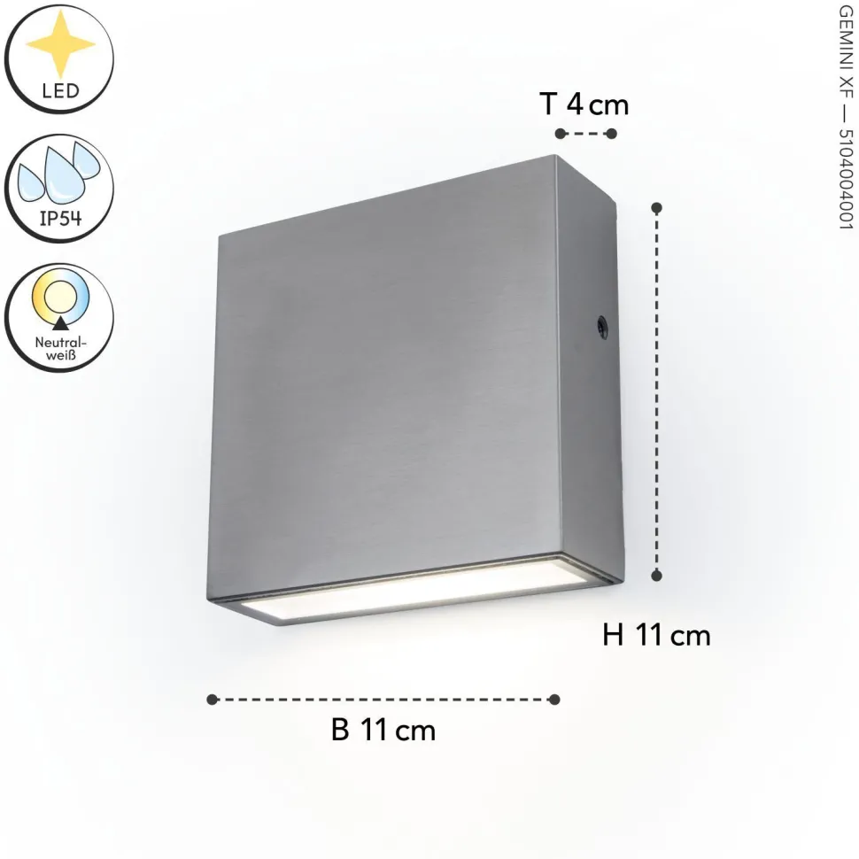 LED Außenlampe Wand Edelstahl IP54 10 W 4000 K Up Down
