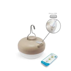 LED Außenleuchte Akku Rattan H: 24,5 cm kabellos dimmbar