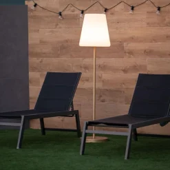 LED Außenleuchte Solar 177 cm Messing Weiß IP65