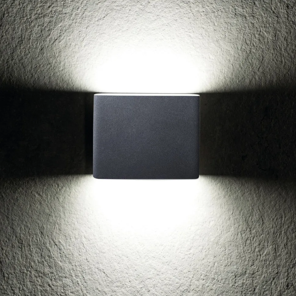 LED Außenleuchte Up Down Grau Aluminium IP54 Fassade