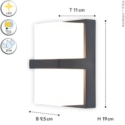 LED Außenleuchte Wand Aluminium Anthrazit IP54 3000 K