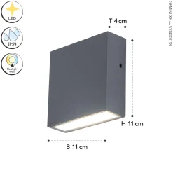 LED Außenleuchte Wand Anthrazit IP54 4000 K Up Down