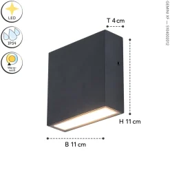 LED Außenleuchte Wand Schwarz IP54 10 W 3000 K Up Down
