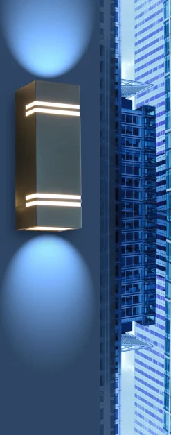 LED Außenleuchte Wand Up Down Edelstahl IP54 3000 K