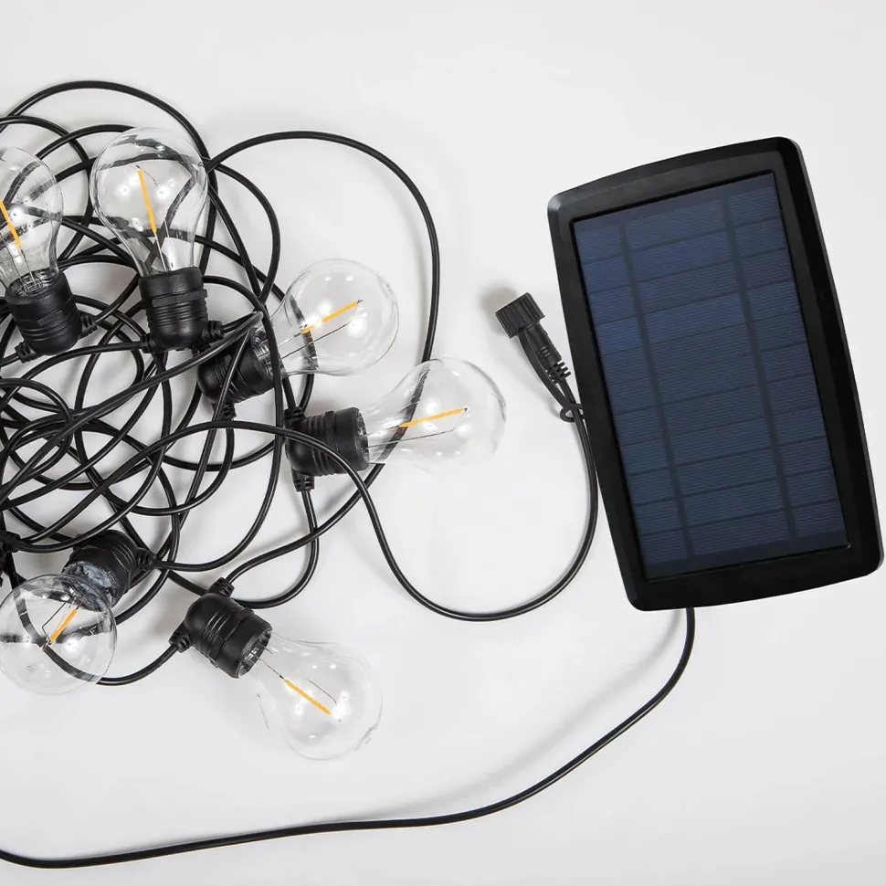 LED Außenlichterkette Solar IP44 Schwarz 2700 K 5m lang