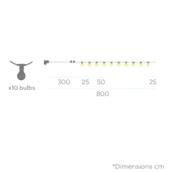 LED Außenlichterkette Solar IP44 Schwarz 2700 K 5m lang