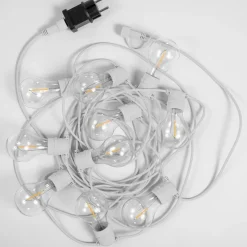 LED Außenlichterkette 10x E27 IP44 Weiß 2700 K 5 m lang