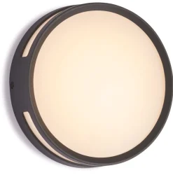 LED Außenwandlampe Anthrazit Ø18,3 cm rund IP54 3000 K