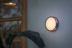 LED Außenwandlampe Anthrazit Ø18,3 cm rund IP54 3000 K