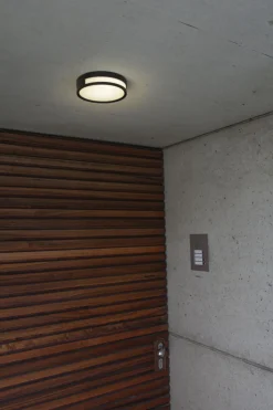 LED Außenwandlampe Anthrazit Ø18,3 cm rund IP54 3000 K