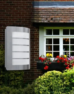 LED Außenwandlampe Edelstahl IP44 H:21,6 cm 850 lm 8 W