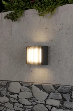 LED Außenwandlampe Schwarz 3000 K IP54 dekorativ Modern