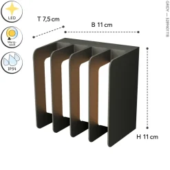 LED Außenwandlampe Schwarz 3000 K IP54 dekorativ Modern