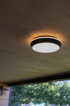 LED Außenwandlampe Schwarz IP54 rund Ø30 cm 3000/4000 K