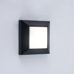 LED Außenwandleuchte Aluminium IP54 4 W 3000 K Schwarz