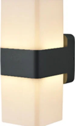 LED Außenwandleuchte Aluminium IP44 H: 20,5 cm eckig