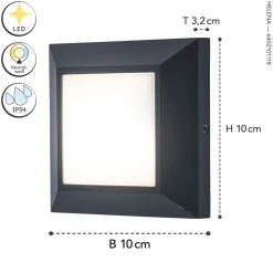 LED Außenwandleuchte Aluminium IP54 4000 K Anthrazit