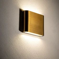 LED Außenwandleuchte Up Down Aluminium IP54 in Messing