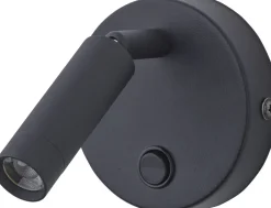 LED Aufbaustrahler rund Schwarz Leselicht Bett