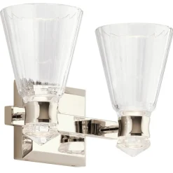 LED Badezimmerlampe Wand IP44 36,8 cm breit Glas Metall