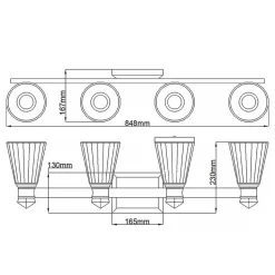 LED Badezimmerleuchte Spiegel Metall Glas IP44 84,8 cm lang