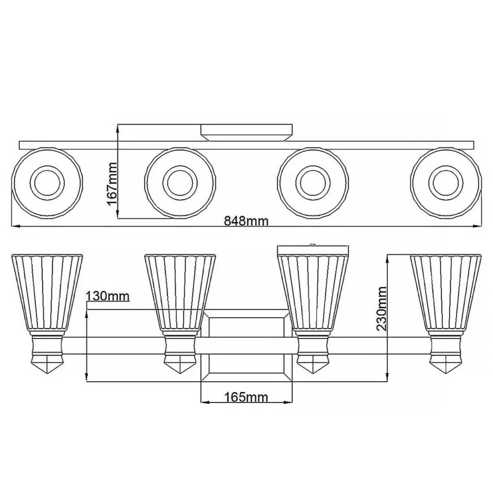 LED Badezimmerleuchte Spiegel Metall Glas IP44 84,8 cm lang