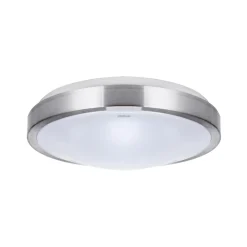 LED Badlampe rund IP44 D: 26 cm in Silber Weiß 4000 K