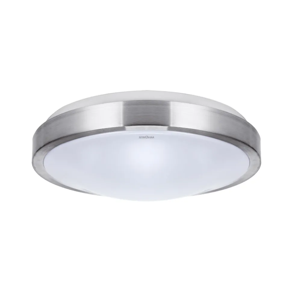 LED Badlampe rund IP44 D: 26 cm in Silber Weiß 4000 K