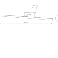 LED Bilderlampe Aluminium stilvoll B:89,5 cm in Chrom