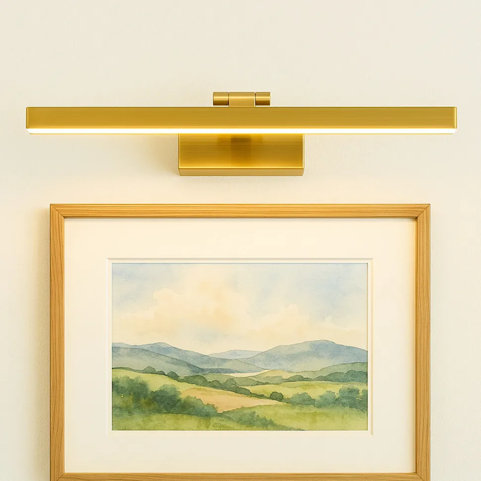 LED Bilderleuchte mit Schalter in Messing 3000 K B: 39 cm