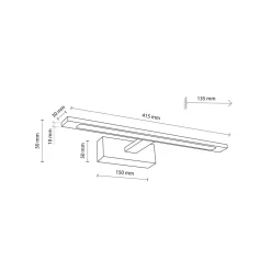 LED Bilderleuchte Schwarz 41,5 cm lang 4000 K Metall