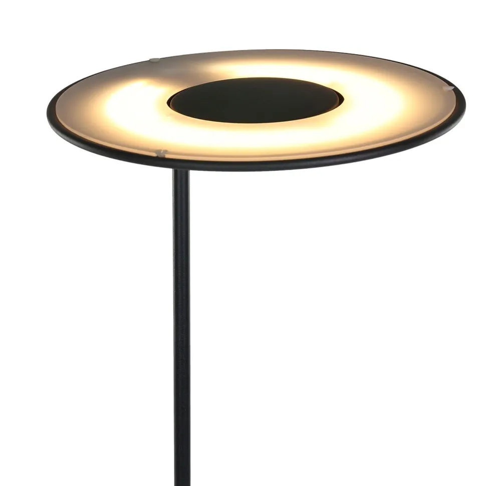 LED Deckenfluter mit Lesearm in Schwarz 185 cm dimmbar