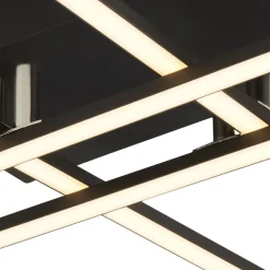 LED Deckenlampe 3000 K warmweiß Schwarz matt Chrom