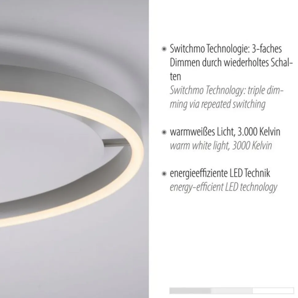 LED Deckenlampe Aluminium Metall Ø39,3 cm 20 W dimmbar