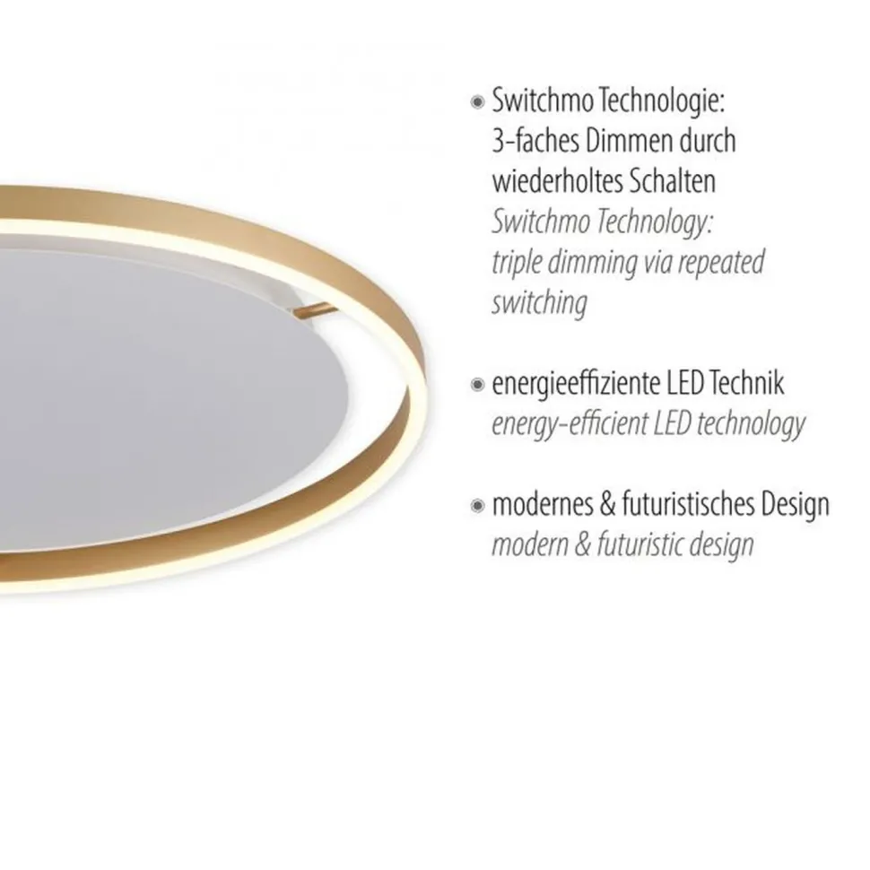 LED Deckenlampe dimmbar Ø58,5 cm 3650 lm in Messing