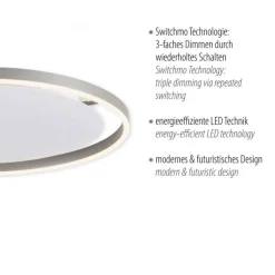 LED Deckenlampe dimmbar Aluminium Ø58,5 cm 3650 lm 28 W