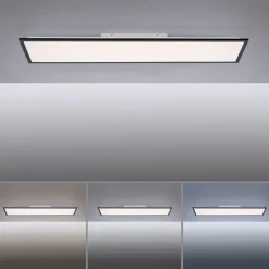 LED Deckenlampe dimmbar Schwarz Fernbedienung 4370 lm