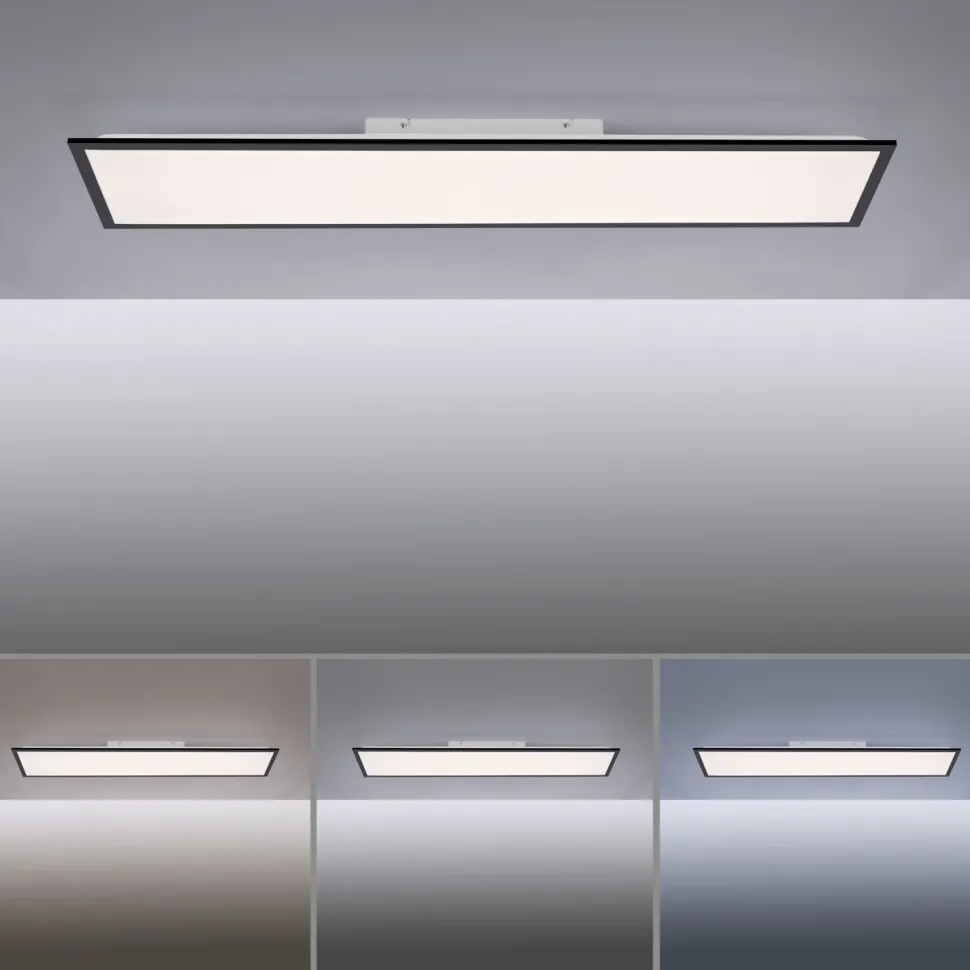 LED Deckenlampe dimmbar Schwarz Fernbedienung 4370 lm