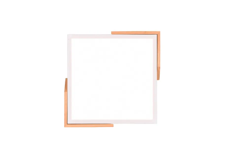 LED Deckenlampe Holz 3000 K B:31,5 cm Weiß Natur eckig