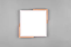 LED Deckenlampe Holz 3000 K B:31,5 cm Weiß Natur eckig