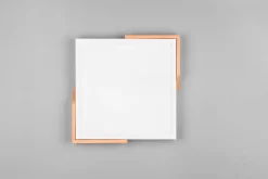 LED Deckenlampe Holz 3000 K B:31,5 cm Weiß Natur eckig