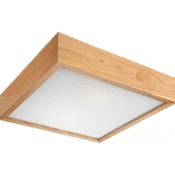 LED Deckenlampe Holz Glas B: 37,5 cm 3000 K 1900 lm in Eiche