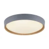 LED Deckenlampe Holz Metall Grau Ø51 cm 3720 lm dimmbar