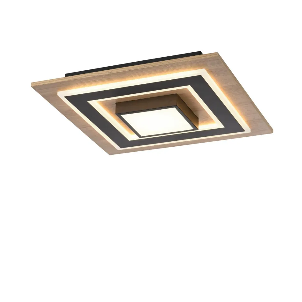 LED Deckenlampe Holz Metall 2150 lm wohnlich blendarm