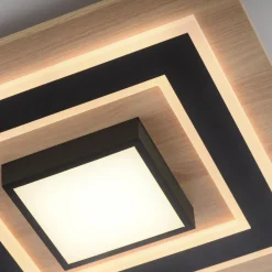 LED Deckenlampe Holz Metall 2150 lm wohnlich blendarm