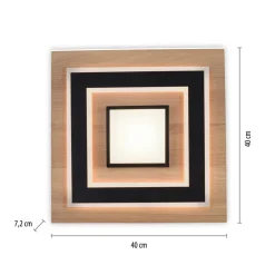 LED Deckenlampe Holz Metall 2150 lm wohnlich blendarm