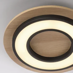 LED Deckenlampe Holz Metall 3000 K wohnlich blendarm