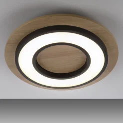 LED Deckenlampe Holz Metall 3000 K wohnlich blendarm