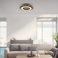 LED Deckenlampe Holz Metall 3000 K wohnlich blendarm