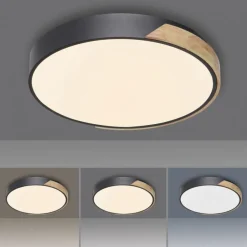 LED Deckenlampe Holz Metall Ø51 cm 35 W 3800 lm dimmbar